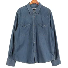 エルムード LMOOD ウェスタン フレンチテリー デニム シャツ 48