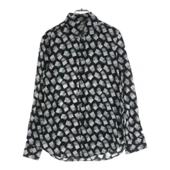 SAINT LAURENT PARIS (サンローランパリ) 18SS 長袖シャツ ディスク 総柄 シルク ブラック/ホワイト SG05 395733 Y398U 1095のサムネイル
