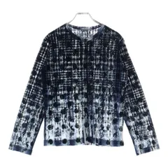 Y's (ワイズ) HOUNDTOOTH DOTS TULLE ROUND NECK LONG SLEEVE CARDIGAN 千鳥 水玉 総柄 ラウンドネック カーディガン ブラックのサムネイル