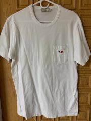 メゾンキツネ パリジャンTシャツ カットソー ロゴ刺繡 半袖 白
