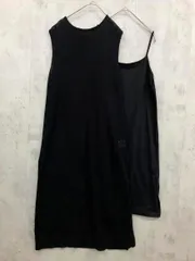 nano universe ナノユニバース 675-0119019 メッシュ編みノースリーブニット ワンピース sizeF/黒 ■◆ レディース