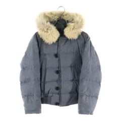 MONCLER (モンクレール) BULGARE ブルガリ ファーフーデッド ウール 中綿ジャケット グレー 69887のサムネイル