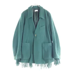 BED J.W. FORD (ベッドフォード) 23AW Lapel-less Jacket 23AW-B-JK01 フリンジ ウール テーラードジャケット グリーンのサムネイル