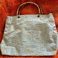 アナスイ Anna Sui☆刺繍入りベージュかごバッグ - メルカリ