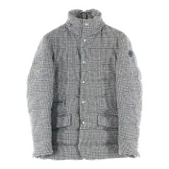 MONCLER (モンクレール) 20AW BESS GIACCA べス マルチフラップポケット グレンチェック ショルダーロゴデザイン ジップアップダウンジャケット ホワイト/ブラック F20911B53300のサムネイル