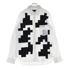 COMME des GARCONS HOMME DEUX (コムデギャルソン オムドゥ) 24SS AD2023 ブロックパターン パッチワーク 長袖シャツ ブラック/ホワイト DM-B033のサムネイル