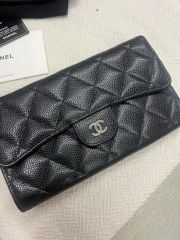 【5mc3009】シャネル 長財布 マトラッセ ラムスキン ブラック シルバー金具【中古】レディース マトラッセ ラウンドファスナー長財布 ラムスキン ブラック ブラック