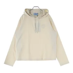 PRADA (プラダ) Sand Stretch Cotton Oversize Sweatshirt サンドストレッチコットン オーバーサイズ プルオーバーフーディー パーカー 134691 アイボリーのサムネイル