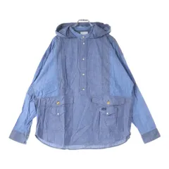 CHANGES (チェンジズ) Remake Anorak Shirt Parka リメイクアノラックシャツパーカー ハーフボタンフーデット長袖シャツ ブルーのサムネイル