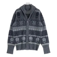 GEMMA.H UOMO スカル柄フルジップパーカー メリノウールパーカーL GEMMA H.UOMO ジャンマアッカウォモ フルジップフーディニットパーカー