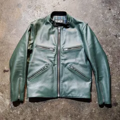 HYSTERIC GLAMOUR 23aw RAZOR BLADE LOGOワッペン ライダースジャケット グリーン M ヒステリックグラマー レザージャケット キュプラジャケット 02233LB01のサムネイル