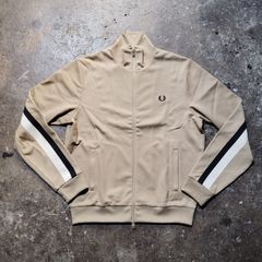 FRED PERRY Tape Datail Collared Track Jacket ベージュ M フレッド