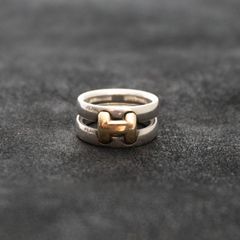 希少】HERMES オランプ リング Hロゴ 57 17号 SV YG コンビ - メルカリ