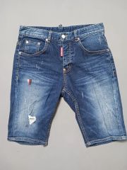 DSQUARED2 ダメージ加工 デニムショートパンツ 42 インディゴブルー