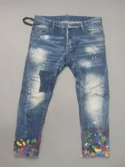 36 DSQUARED2 ディースクエアード2 ネオンロゴ バイカーデニム デニム