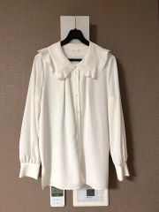 SEZANE シルク混 フリルブラウス ホワイト 34 - メルカリ