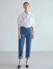 ETRETOKYO コットンセミワイドパンツ ブルー S - メルカリ