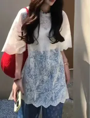 新品) アイボリーレースブラウス