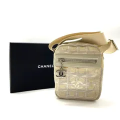 ★CHANEL シャネル ニュートラベルライン ショルダーバッグ 10番台 シルバー金具 ベージュ レディース ファスナー開閉難有り entrupy鑑定済 現状品★007692