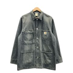 中古】90s Carhartt ブラックデニムカバーオール サイズL 00108-096