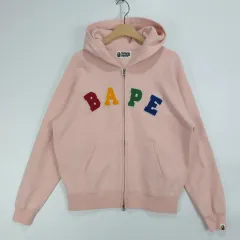 レディース アベイシングエイプ A BATHING APE BAPE フーディー ジップアップ ピンク Fのサムネイル