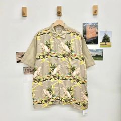 COMME des GARCONS hommeアロハシャツ 鳥柄 ベージュ - メルカリ