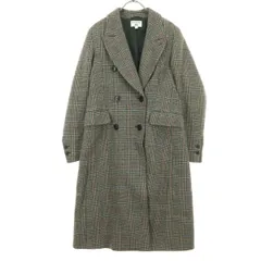 美品 UNIQLO INES DE LA FRESSANGE ユニクロイネスドラフレサンジュ チェック柄 長袖 チェスターコート M ベージュ系 レディース 古着