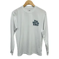THE NORTH FACE(ノースフェイス) 長袖Tシャツ サイズXS メンズ美品  - 白×ブルーグリーン クルーネック