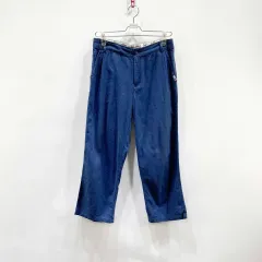 トミー ジーンズ レディースバンディング ワイドパンツ リネン ネイビーM ジーンズ センス
