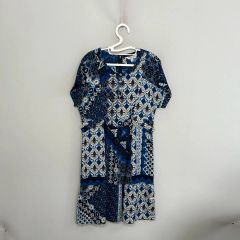 Leilian レリアン 半袖 ワンピース 幾何学模様 9号 レトロ柄 - メルカリ