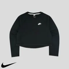 ナイキ クロップド スウェット レディース Tシャツ ブラック 白 長袖