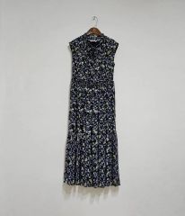 定価5.1万】 Lisette ロブグロゼイユ1 リネンプリントワンピース