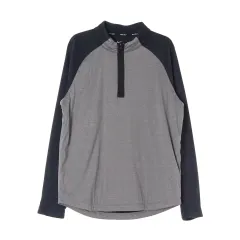M NIKE GOLF(ナイキゴルフ) ブラック グレー ハーフジップアップ ハーフネック ラグラン 長袖 Tシャツ
