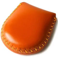 【新品】 [東京下町工房] 小銭入れ メンズ 馬蹄型 手作り ハンドメイド コンパクト 使いやすさ (オレンジ, Small) 0