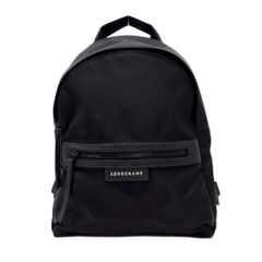美品 ロンシャン リュックサック 黒 Longchamp チャーム付 オシャレ 