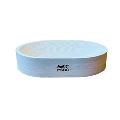 MSBC 흰 고양이 그릇 つめとぎ 백색 골판지 타원 그릇 멋지게 발톱 고양이 고양이 침대 고밀도 내구 형광 염료 없음 세련 43 × 33 × 8.5cm 흰 나무 눈