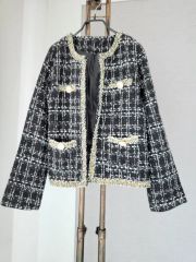イェッカ ヴェッカ CLASSY.掲載 ツイードラメ ノーカラー ジャケット