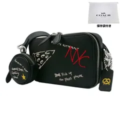 【新品】●保存袋付き● COACH CAM96 BLC コーチ バッグ ショルダーバッグ メンズ CHARTER チャーター レザー スケッチ プリント スリム ミニ カメラバッグ クロスボディ 斜めがけ ポーチ付き ブラックマルチ アウトレット