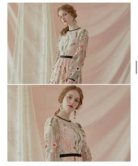 sister jane ストロベリー刺繍ティアードワンピース M - メルカリ