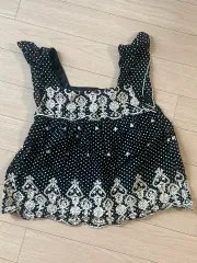 ヴィンテージ 森ガール はぐみスタイル ドット 刺繍 ブラウス