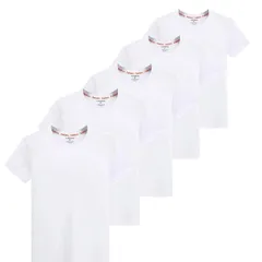 半袖クルーネック Tシャツ 抗菌防臭加工 やわらか肌着 綿100% 白 ５枚組 黒 メンズ 紺 インナーシャツ