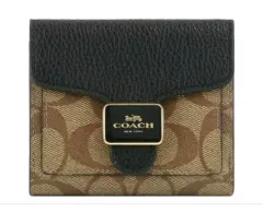 (新品) COACH コーチ シグネチャー 二つ折り財布 IMLOV ブラック C7805