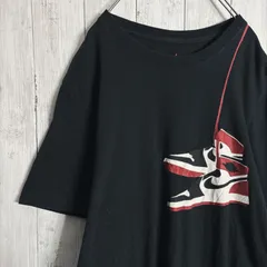 【入手困難/海外モデル】NIKE AIR JORDAN 1 High Chicago スニーカー プリント ジョーダン ブラック 半袖Tシャツ #6