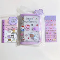 【3点セット】 チェゴシム サンリオキャラクターズ パープル シールバインダー タイルシール シール帳 くも シール収納 手帳デコ コラージュ