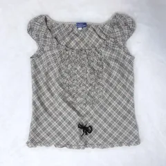 BURBERRY バーバリー ブルーレーベル ノヴァチェック フリル ブラウス