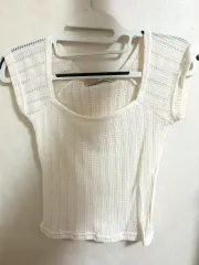 (新品) エンブロイダリー クロップド ニット