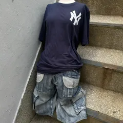 ヴィンテージ マジェスティック オールドスクール ネイビー Tanaka 半袖Tシャツのサムネイル