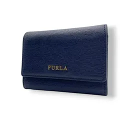 美品 フルラ FURLA カードケース 名刺入れ パスケース レザー 本革 ブルー 青 ゴールド金具 レディース エレガント クラシック ビンテージ カジュアル シンプル 上品 高品質 丈夫 人気 お出かけ デイリー コンパクト 多機能 通勤 通学 M1