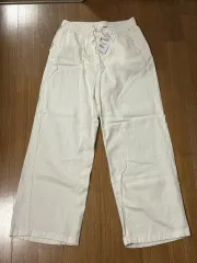 JAJU アイボリー ワイド パンツ L