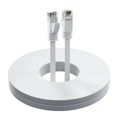 LANケーブル 15M CAT6イーサネットケーブル 1.6mmウルトラフラット UTP 極薄有線ラン ロング 隙間用 防水インターネット接続コード 高速ギガビットネットワークケーブル ルーター、プリンター、モニターに対応 ホワイト